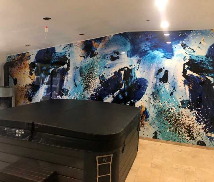 Pose - Mur pour salle de jacuzzi